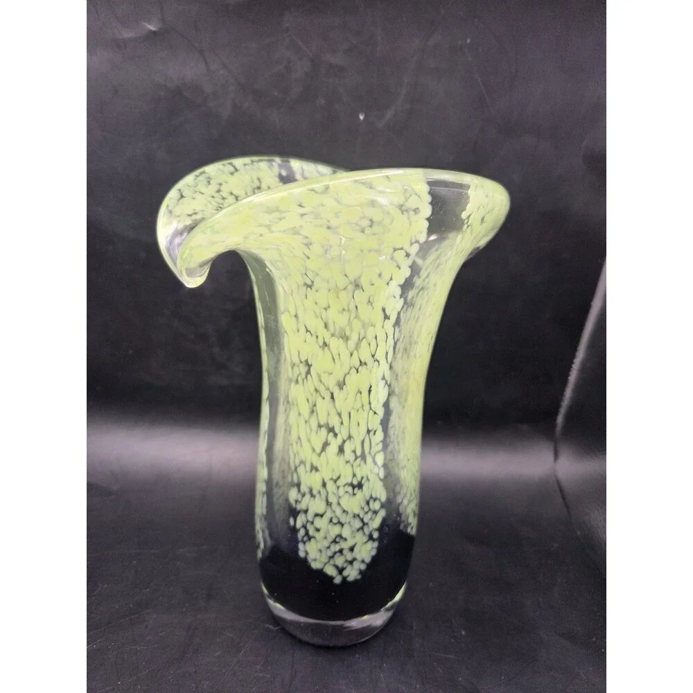 Black And Lime Green Teleflora Hand Blown 8